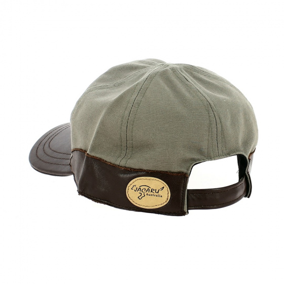 Gibson Leather Baseball Cap Khaki - Jacaru