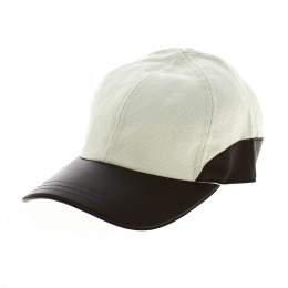 Gibson Leather Baseball Cap Off-White - Jacaru