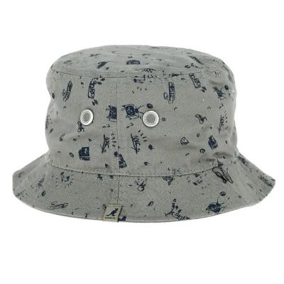 Maker Pen Cotton Bucket Hat Gray & Blue - Kangol Reference: 12354 | Traclet Hat Shop