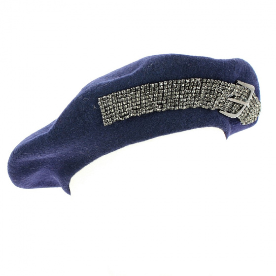 Basque Beret Rhinestone Creation Wool - Traclet