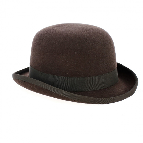 Chapeau Melon Major Marron Feutre Laine - Traclet
