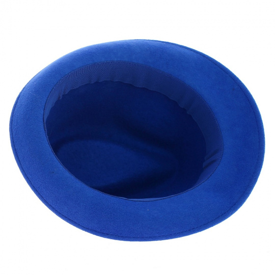Albastru Blue Wool Felt Trilby Hat - Traclet