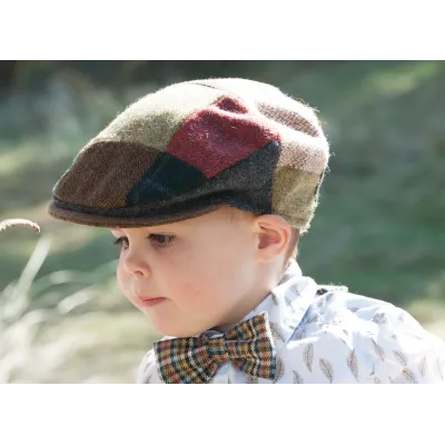 Casquette Plate Monaghan Patchwork Laine Vierge - Hanna Hats