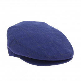 Casquette plate à carreaux bleu marine taille 56