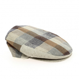 copy of casquette plate a carreaux beige