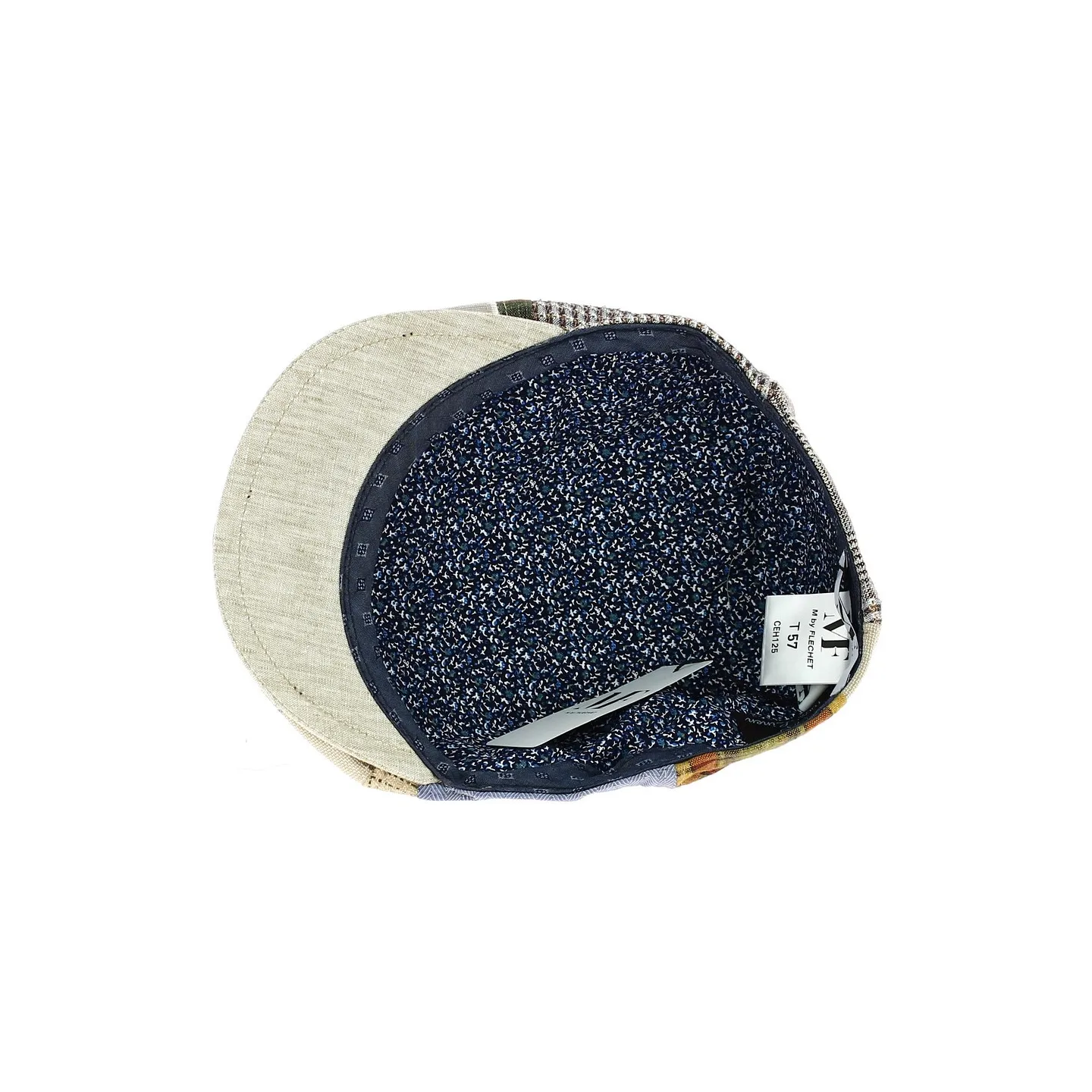 Casquette 6 Côtes Jean Patchwork Lin- Traclet Reference : 12434 | Chapellerie Traclet