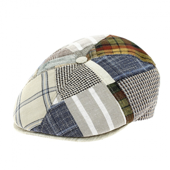 Autumn Patchwork Linen 6-sided cap - Traclet