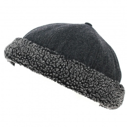 Bonnet Docker Anthracite Fausse Fourrure - Traclet