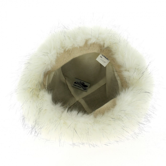 Juliette Leather Hat with Faux Fur Acrylic Brown - Traclet