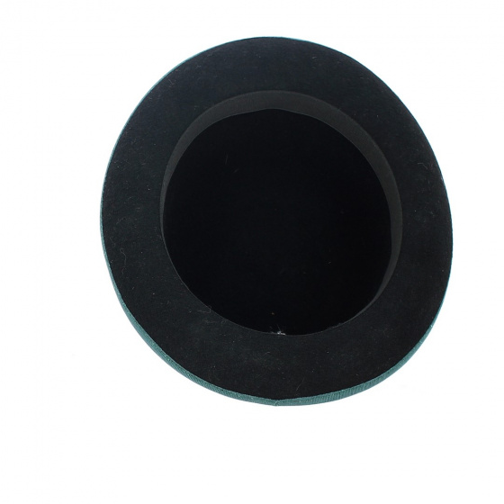 Chapeau Melon Zeleno Feutre Laine Noir & Vert - Traclet