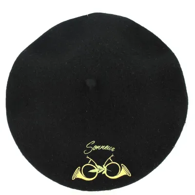 Fancy Bugle Wool Beret Black - Traclet Reference: 12452 | Chapellerie Traclet