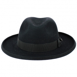 Laurent Black Fur Felt Homburg Hat - Traclet