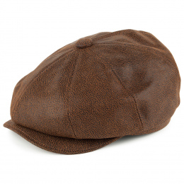 8 ribbed leather cap