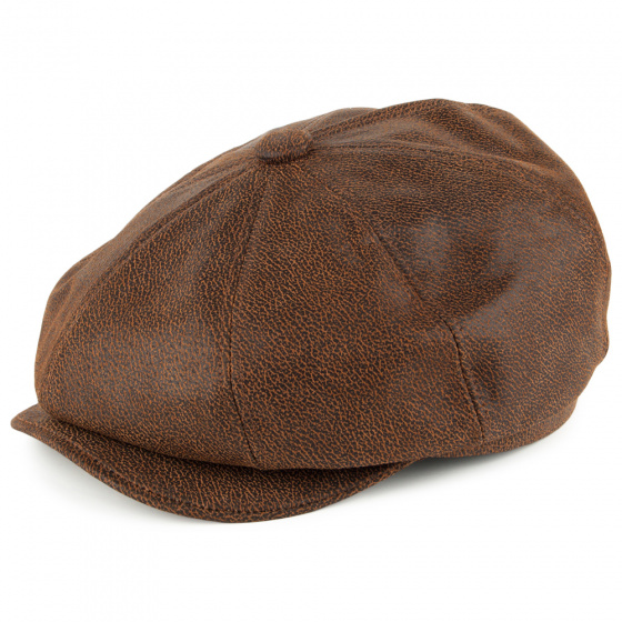 Casquette forme 8 Côtes Cuir Vieilli Casquette forme 8 Côtes Cuir Vieilli