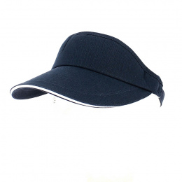 Slima Cotton & Terry Navy Visor Cap - Traclet