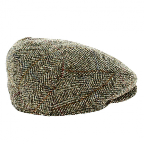 Harris Tweed Chevron Ear Flaps Khaki Cap - Mayser