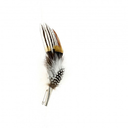 Garniture de chapeau - Plume Rayures Orange