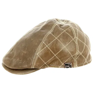 Michal Zechbauer Brown Leather Curved Cap - Mayser Reference: 12484 | Traclet Hat Shop