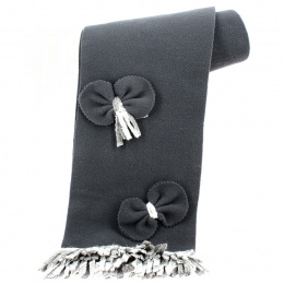 Eva Line Gray Polar Fleece Scarf - Traclet