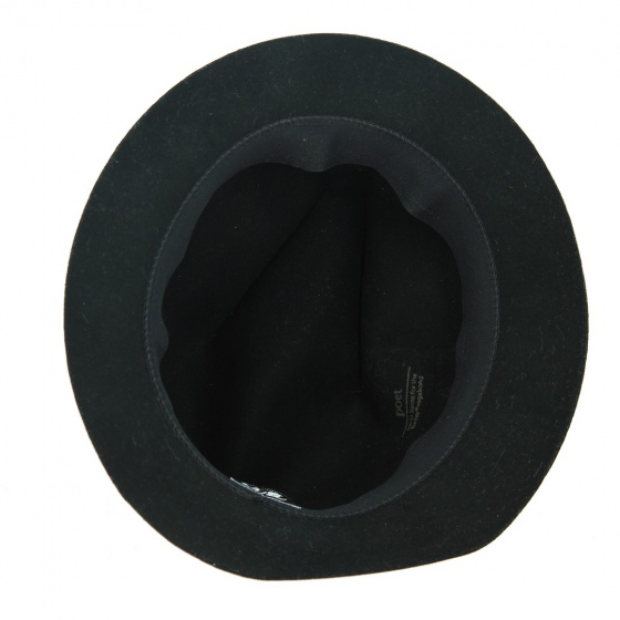 Black Wool Felt Poet Fedora Hat - Bailey Black Wool Felt Poet Fedora Hat - Bailey