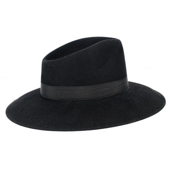 Aristide Felt Fur Fedora Hat in Black - Fléchet