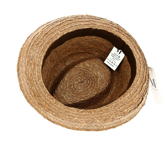 Brown Raffia Straw Sainte-Rose Trilby Hat - Fléchet