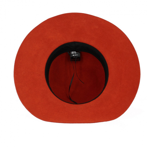 Lorelei Wide Brim Wool Felt Hat Orange - Fléchet
