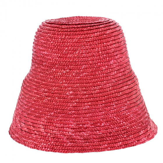 Red Cone Hat Natural Straw - Traclet
