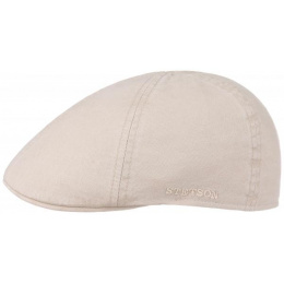 Beige Organic Cotton Flat Cap - Stetson