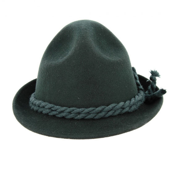 Children's Green Wool Felt Tyrolean Hat - Traclet