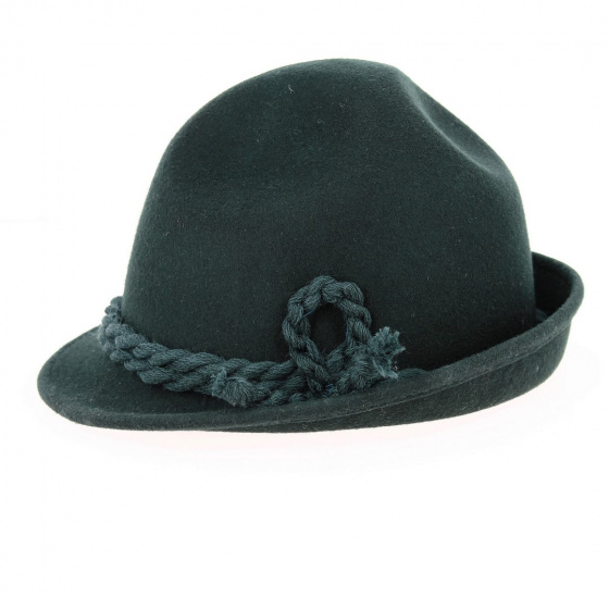 Children's Green Wool Felt Tyrolean Hat - Traclet