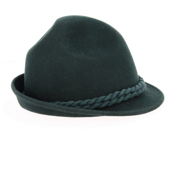 Children's Green Wool Felt Tyrolean Hat - Traclet