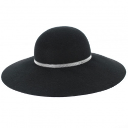 Capeline Chevronne Feutre Laine Noir MontCapel- Traclet