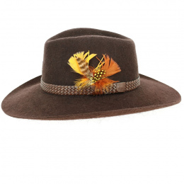 Brown Fur Felt Traveller Buffalo Hat - Broswell
