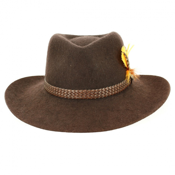 Brown Fur Felt Traveller Buffalo Hat - Broswell Brown Fur Felt Traveller Buffalo Hat - Broswell