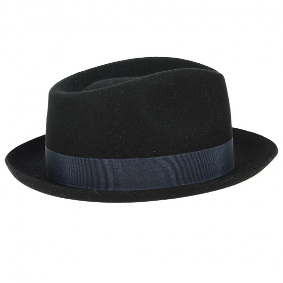 Black Wool Felt Homburg Occitan Hat MontCapel - Traclet