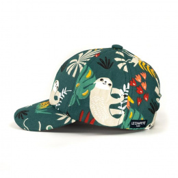 Kids' Green Cotton Sloth Baseball Cap - Le Chapoté Paris