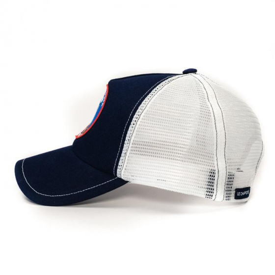 Old Sea Wolf Trucker Cap Navy Cotton - le Chapoté Paris Old Sea Wolf Trucker Cap Navy Cotton - le Chapoté Paris