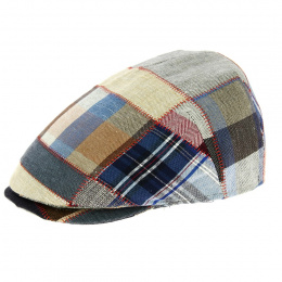 Mischelli Linen Patchwork Duck Bill Cap - Traclet