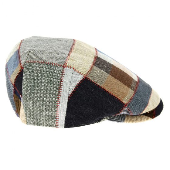 Mischelli Linen Patchwork Duck Bill Cap - Traclet