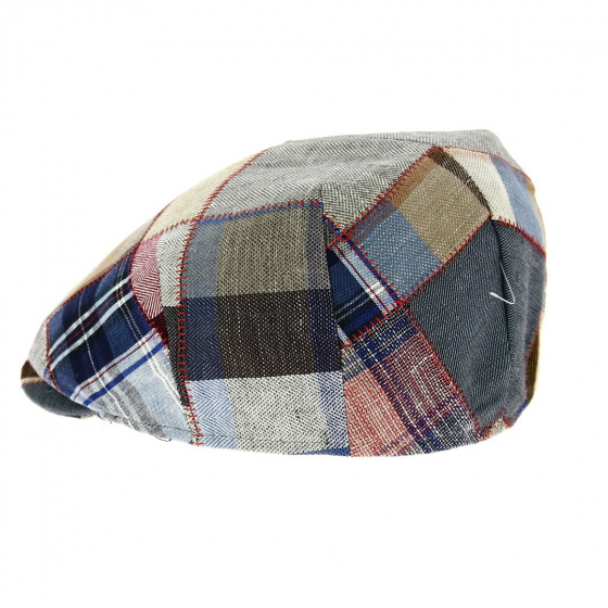 Mischelli Linen Patchwork Duck Bill Cap - Traclet