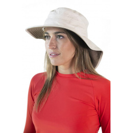 Bordeaux Traveller Hat with Neck Protection Beige - Soway