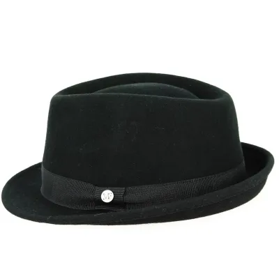 Black Wool Felt Stalingrad Trilby Hat - Fléchet Reference: 12541 | Traclet Hat Shop