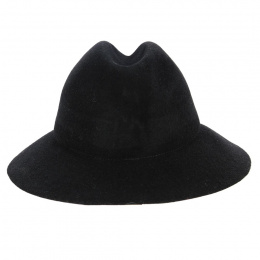 Simple Black Wool Felt Traveler Hat - Kopka