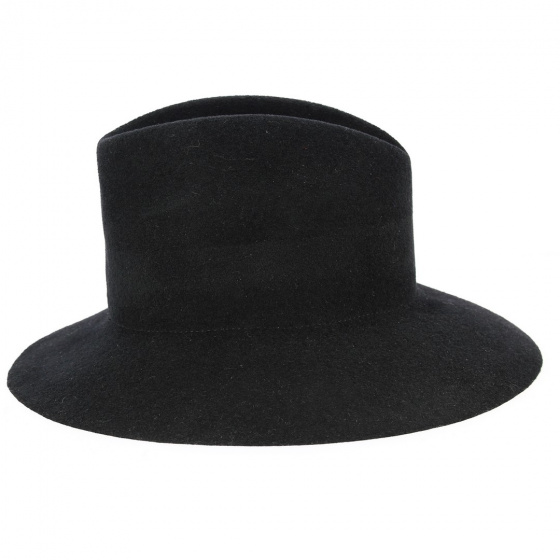Simple Black Wool Felt Traveler Hat - Kopka