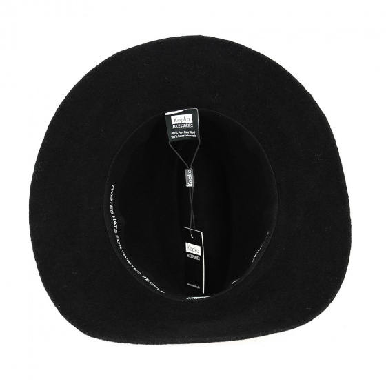 Simple Black Wool Felt Traveler Hat - Kopka