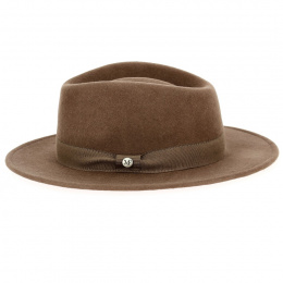Traveller / Fedora Hat Antonello Wool Felt Brown - Fléchet