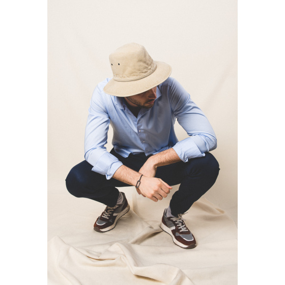 Chapeau safari Tanzanie‎ Coton Beige UPF 50+ - Crambes