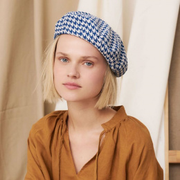 White and Blue Myosotis Basque Beret - Laulhère