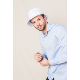 White Cotton Davos Bucket Hat - Crambes